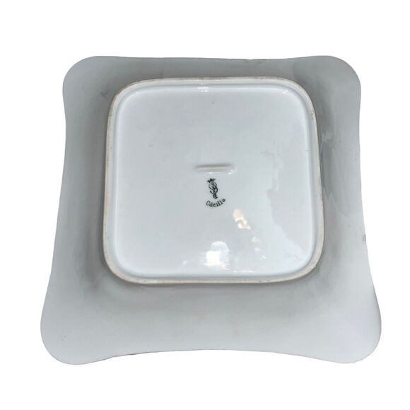 Cacilie butterfly roses Salad Dessert Plate 8 Inch saquare bavarian vintage rare - Picture 3 of 8